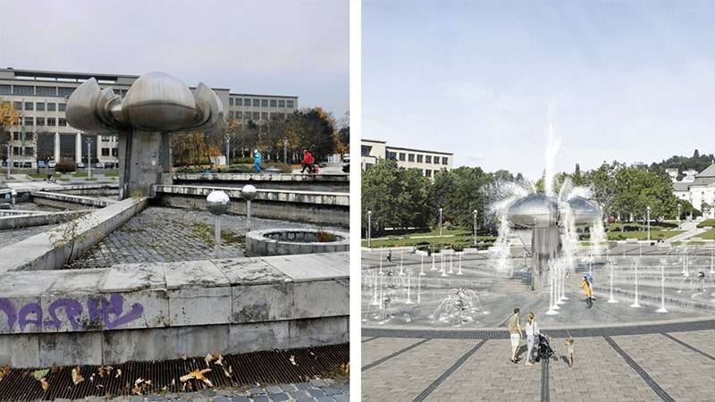  Rekonštrukcia fontány na námestí Slobody po 40 rokoch